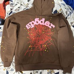 Authentic Brown Sp5der Hoodie