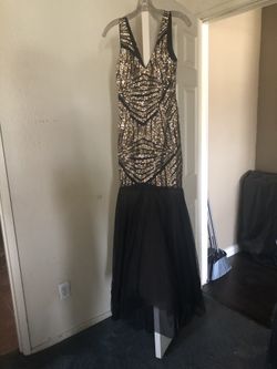 Black n Gold Long Gown Sz Med