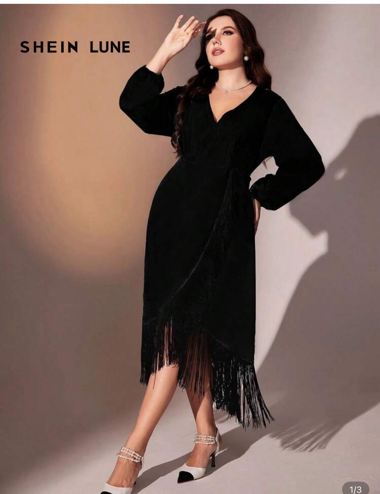 Black Fringe Dress 3x