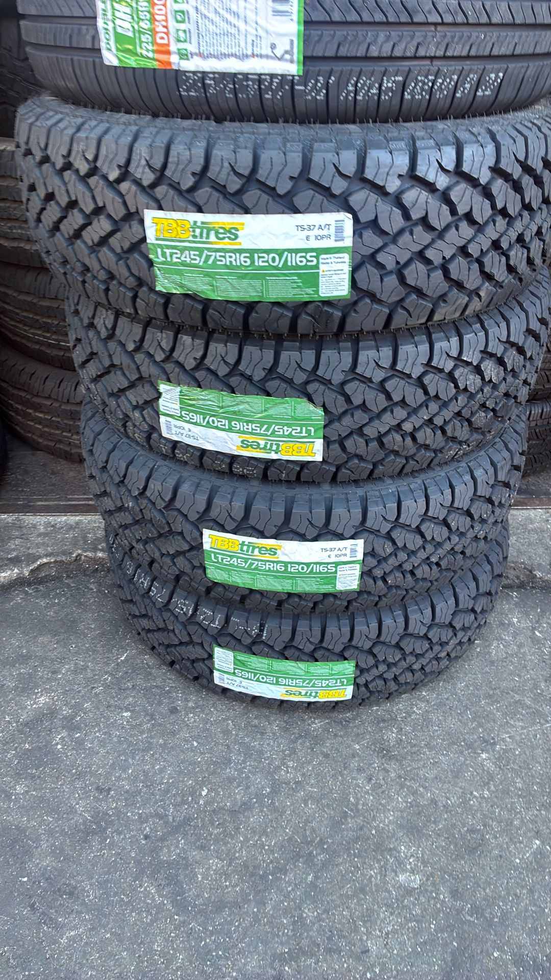 245/75/16 Tbb LT All Terrain Tires Installed And Balanced 