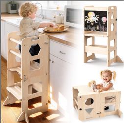 Woodure 3-In-1 Toddler Kitchen Step Stool