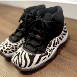 Air Jordan 11 Animal Instinct Zebra Leopard Print Women’s Size 7.5 Sneakers
