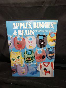 Apples , bunnie & bears 20 appliques and patters for quilt and bibs