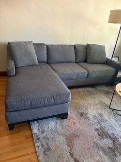 Gray Fabric Sectional Sofa with Chaise