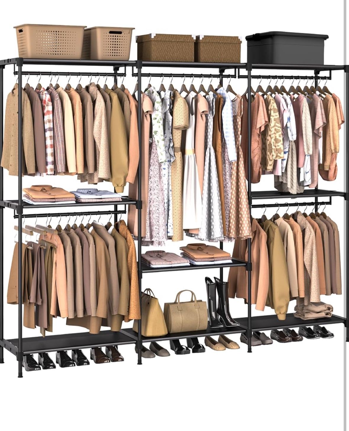CASAMAYA Clothes Rack, Portable Closet, 80.7 Inch Extra Large Capacity Wardrobe Closet, Clothes Storage Organizer