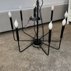 Black Farmhouse Chandelier 8 Light Fixture