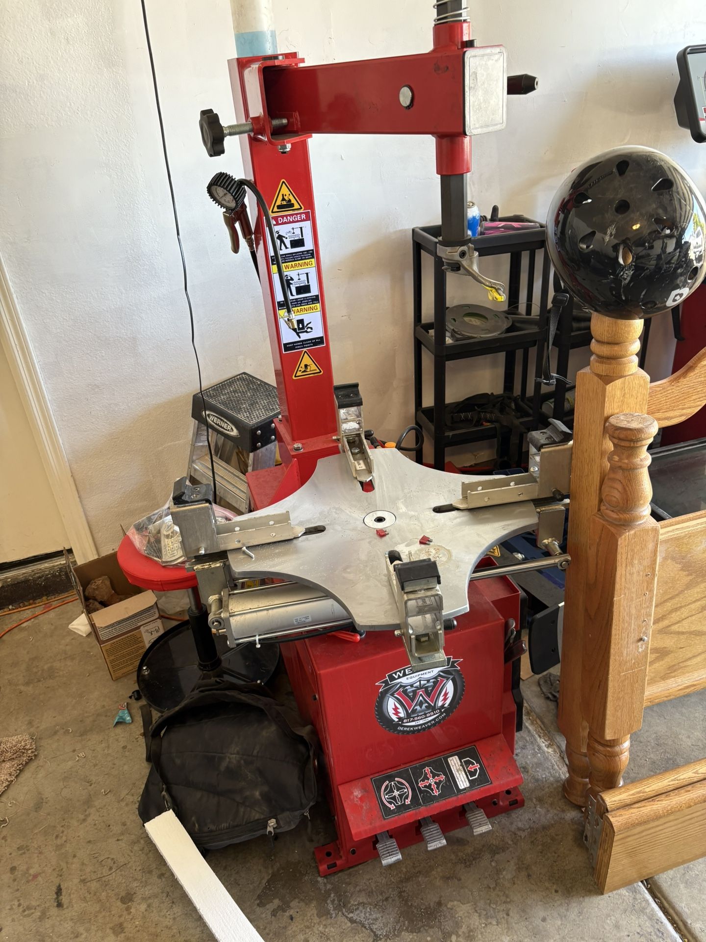 Derek weaver motorcycle tire changer and balancer and husky 20 gal air compressor