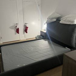 Grey Couch And Bed Frame
