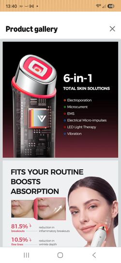 Viconor LED Beauty Device - 6-in-1 Red Light Face Massager Wand