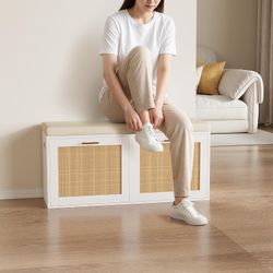 Entryway Show Storage Cabinet Bench