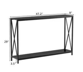 Narrow depth console table black