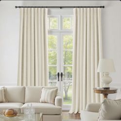 Cream Linen Blackout Curtains 