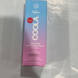 COOLA DEW GOOD ILLUMINATING SERUM Sunscreen SPF 30 Organic BLUESCREEN 1.15 NIB