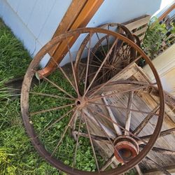 6 Antique Authentic 1800s Iron Wagon Wheels