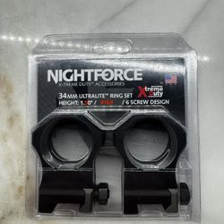 NIGHTFORCE X-Treme Duty Ultralite High (1.50”) 34mm 6 Screw Scope Ring Set 