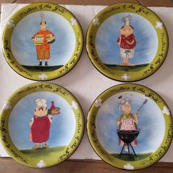 Masters of The Grill, Certified International Tracy Flickinger BBQ Plate Set, Unused 