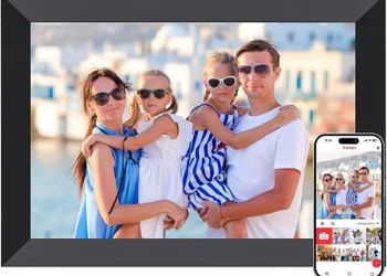 Frameo Digital Picture Frame, 10.1 Inch Smart WiFi Digital Photo Frame Electronic with 1280x800 HD IPS Touch Screen, Auto-Rotate, Wall Mountable, Shar