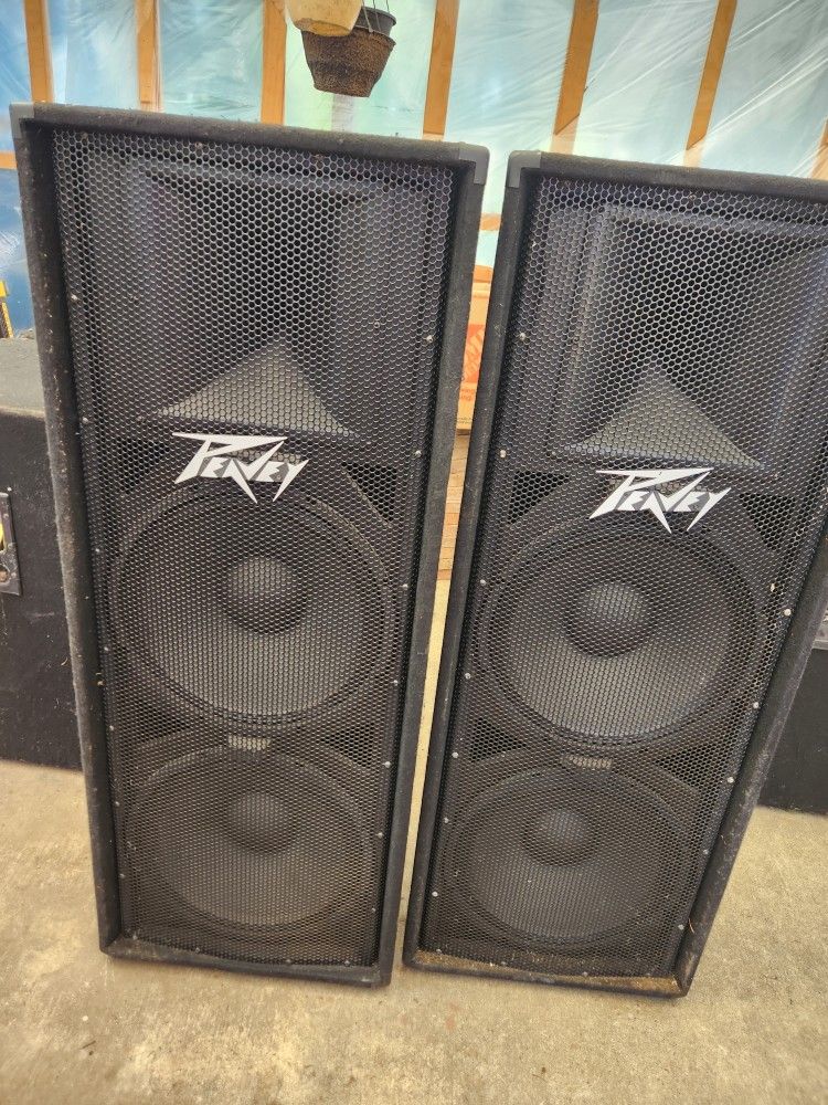 Peavey PV215 PA speakers