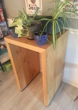 MCM tall bar table / plant stand / podium