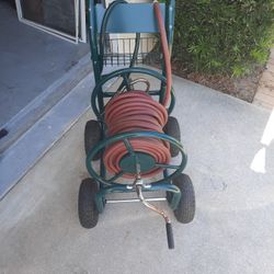  Garden Hose Reel Cart With 100 ft Heavy Duty Hose