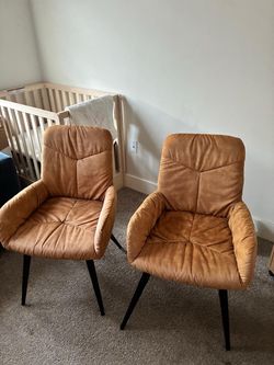 Brown upholstered chairs