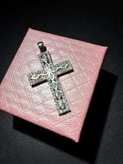 Cross Pendant-Sterling Silver & Triple A CZ