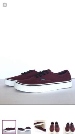 Vans Authentic Lo Burgundy Red Canvas Men Shoes Size 6