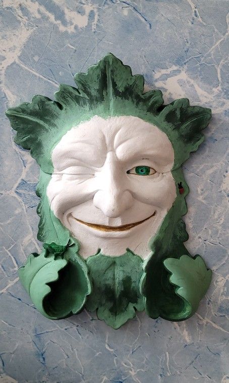 Vintage 1989 Carruth Engraved Garden Winking Smile Face Plaque