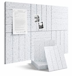 36" x 24" Large Felt Bulletin Board – Light Gray (6‑Pack) | Modern Cork Board