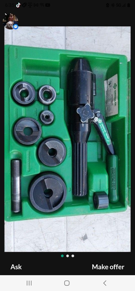 Greenlee Hydraulic Knock Out Set