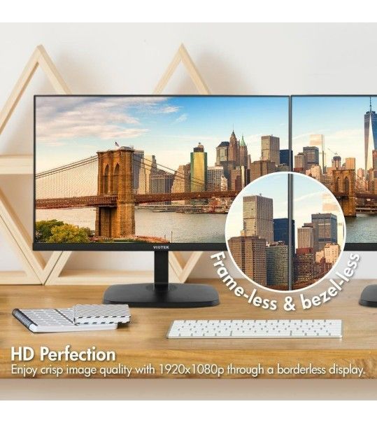 1920 x 1080 · LED Backlit · HDMI · VGA · 60 Hz · 1080p HD VIOTEK H250 25” LED Computer Monitor Designed with a lightweight and ultra-thin display