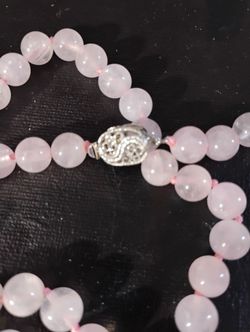 Opera Length Rose Quartz Necklace