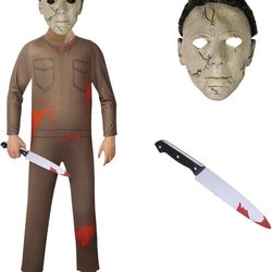 Michael Myers Kids Killer Costume With Mask And Toy.5 Year Old.NWT.SKU32 D