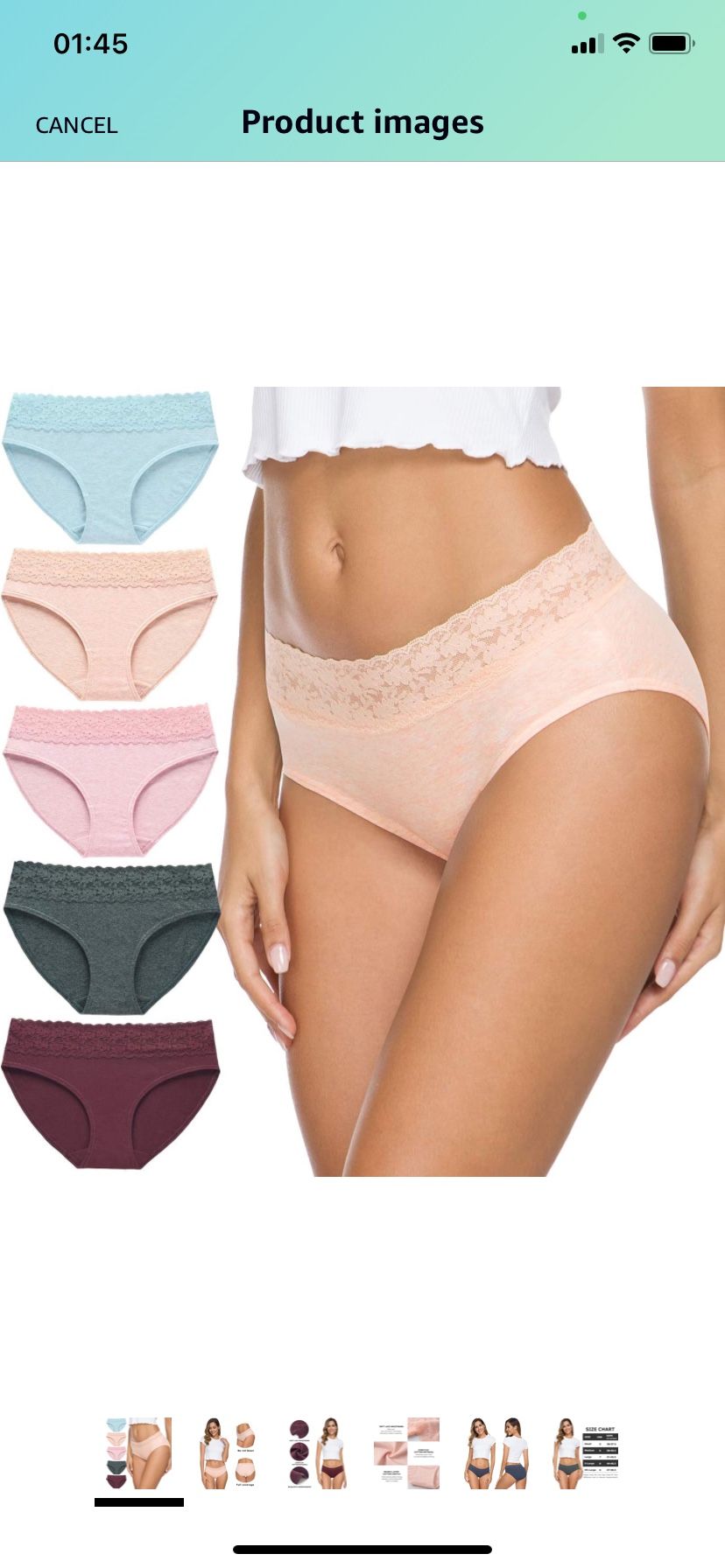 Women’s Underwear Cotton Bikini Panties Lace Soft Hipster Panty Ladies Stretch Full Briefs 5 Pack ( please check my other stuff a lot)