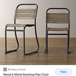 Restoration Hardware Wooden Metal Kids Chairs
