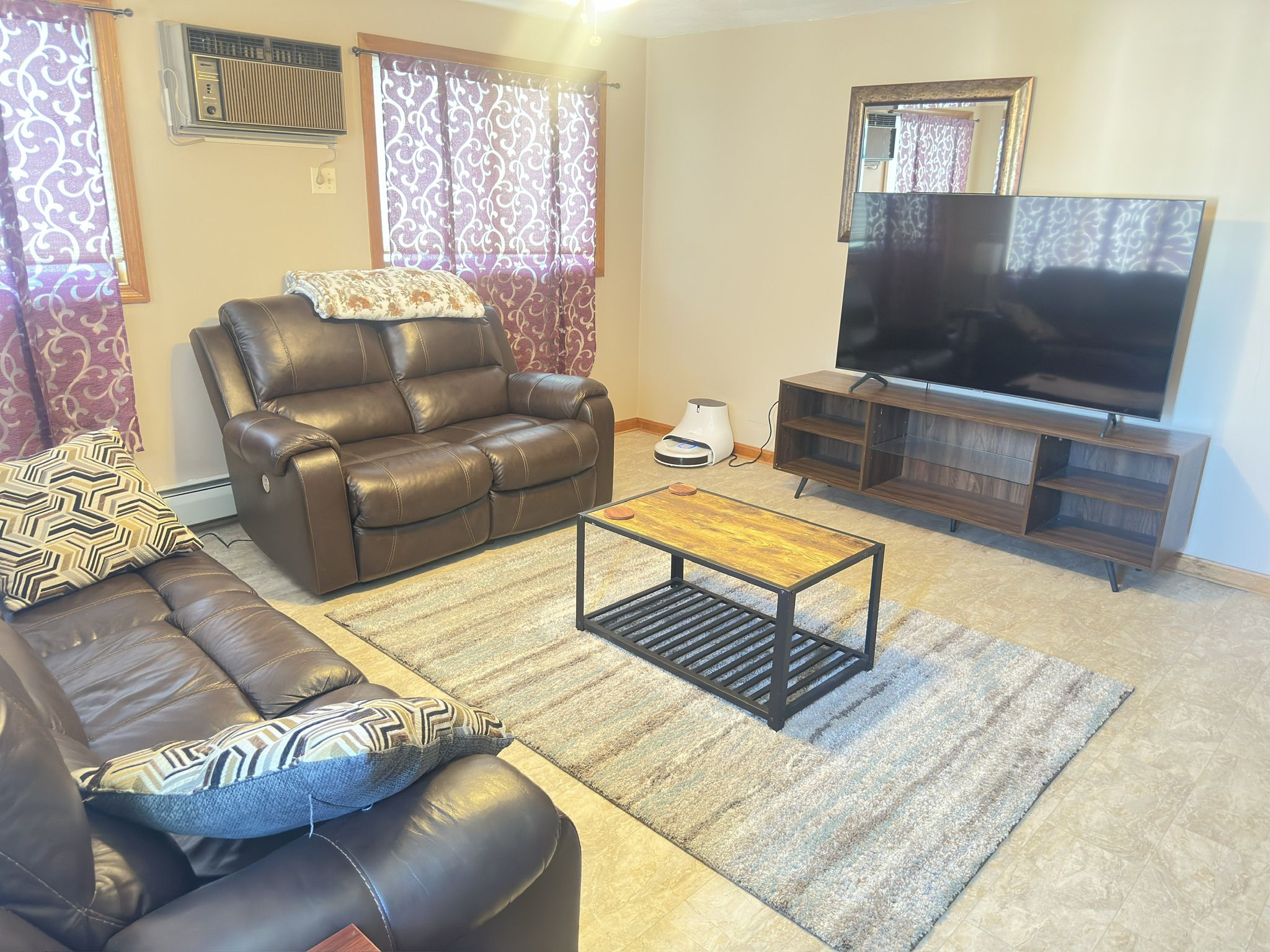 Wooden And Metallic Coffee Table
