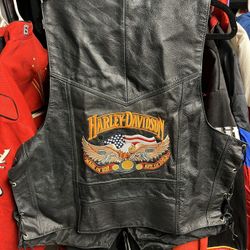 Vintage Leather Harley Davidson Vest 