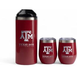 The Memory Company | Licensed NCAA Wine Bottle Chiller with 2 Ceramic Lined 12oz