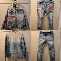 Designer Jacket Rockstar Original Size Large And Jeans Size 30 