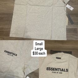 Essentials T Shirt Light Oatmeal Brand New