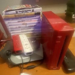 Limited Edition Nintendo Wii Red With Red Remotes And Games included