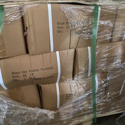 55 And 65lb Rubber Hex Dumbell Sets 