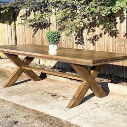 Custom Built Dining Table Solid wood Farmhouse Set Modern Rustic Bench Country Oval Round Counter Breakfast Height  Farm House 