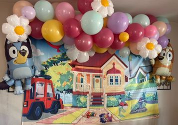 Bluey Birthday Backdrop