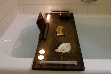 Nice Oak Wood Bath Tub Caddy Assistant BurkeBuilding Perfect Gift!!