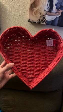 Heart shaped red basket new