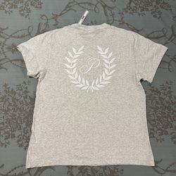 Victoria's Secret PINK Gray White Campus Short Sleeve Tee Shirt Size Medium