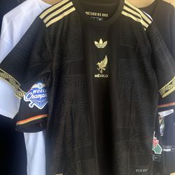 Mexico Soccer Black and Gold Jersey 2025