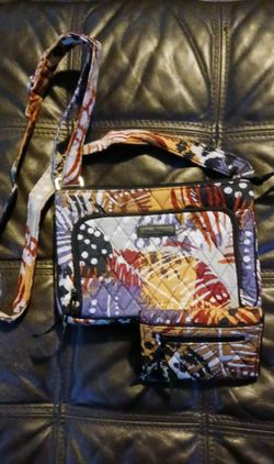Retired Vera Bradley shoulder bag with wallet  a set