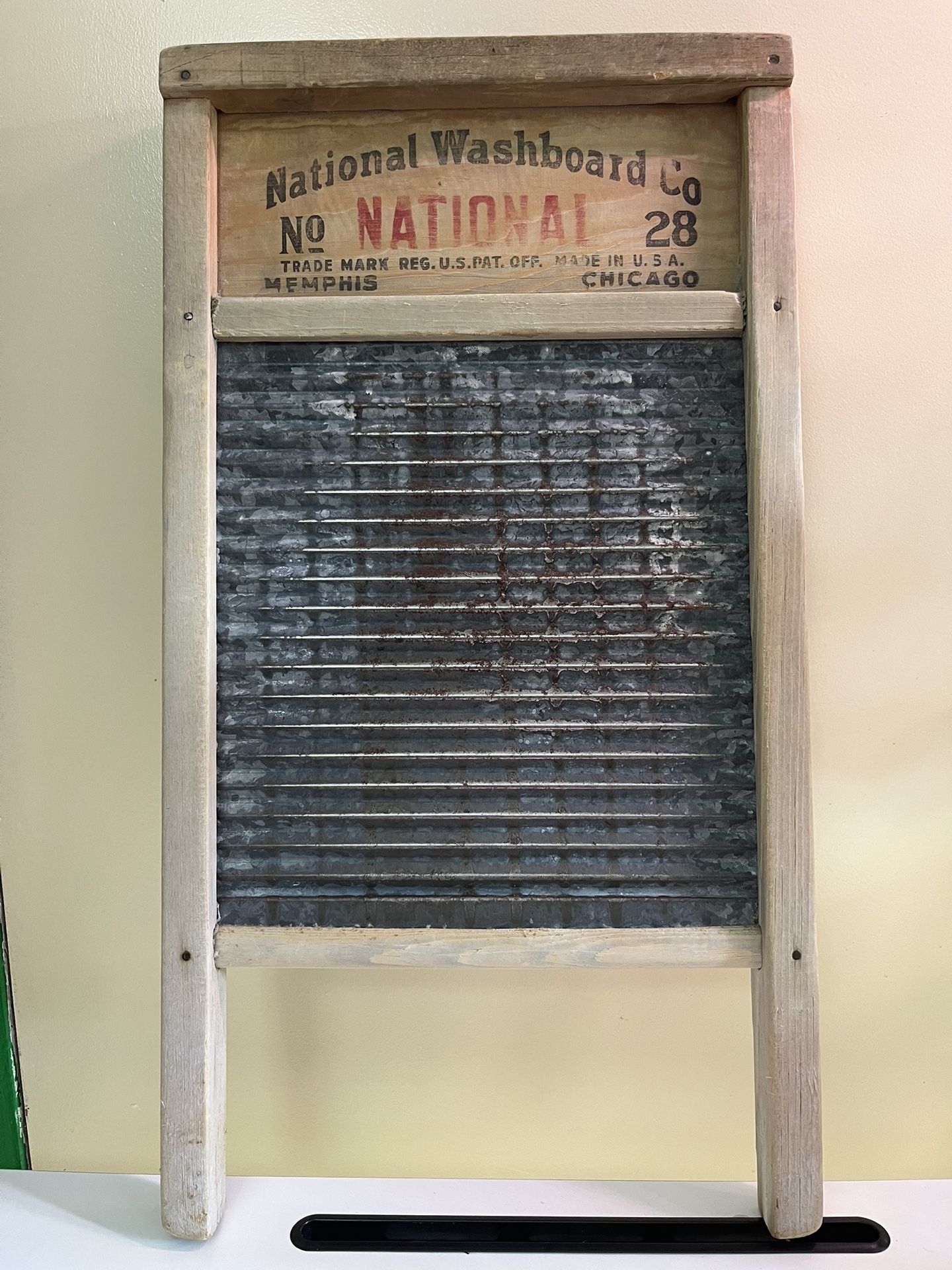 Vintage National Washboard Co.Wash Rite Washboard #28.Made In USAMemphis,Chicago
